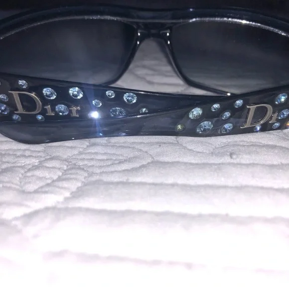 Authentic Dior blue Sunglasses with Blue Crystal Accents - Picture 4 of 6